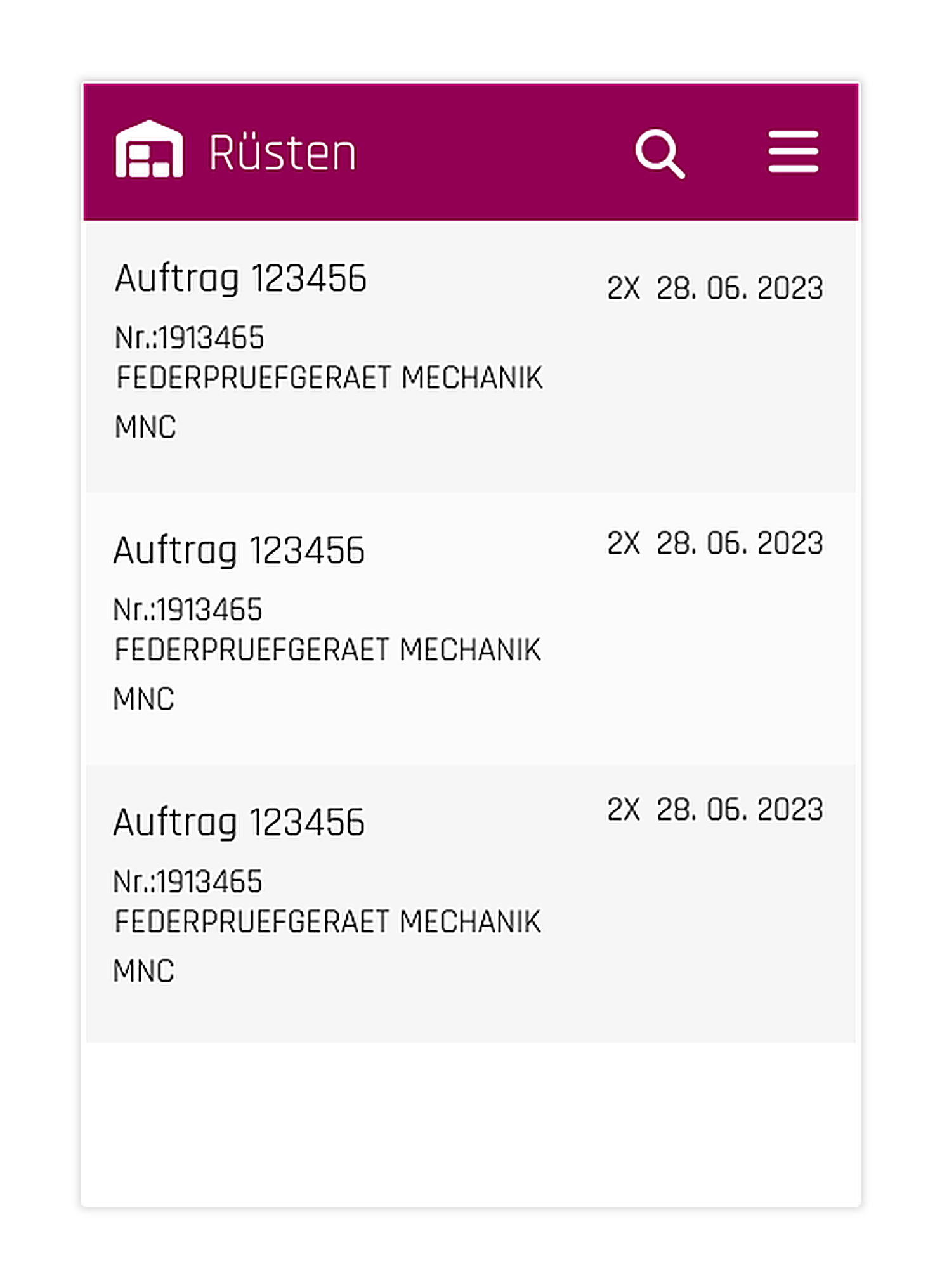 IDS Logistik-App Pickliste für einen Auftrag